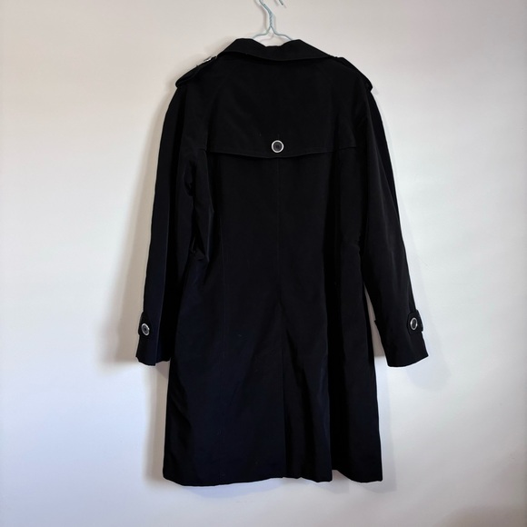 London Fog Black Trench Coat with Lining - Picture 3 of 6